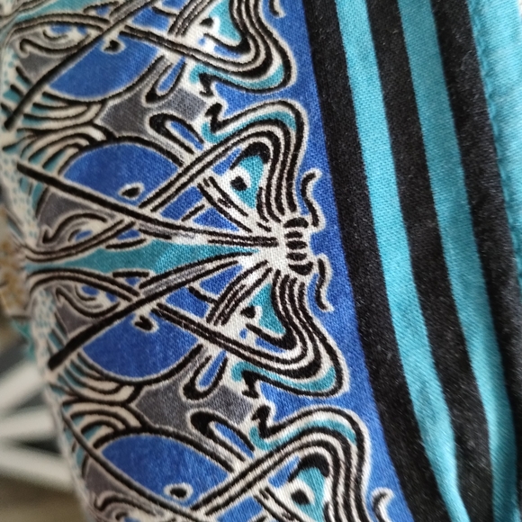 Blue Floral Multi Print VNeck Dress - Picture 8 of 13